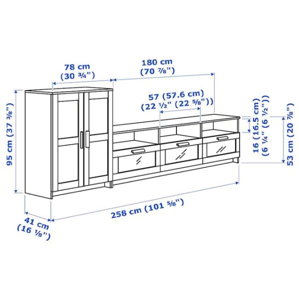 Comodă TV Ikea Brimnes 95 x 258 x 41 / PAL photo 3 Comodă TV Ikea Brimnes 95 x 258 x 41 / PAL photo 3