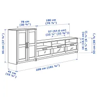 Тумба под телевизор Ikea Brimnes 95 x 258 x 41см / ДСП photo 3