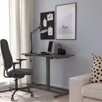 Офисный стол Ikea Segrare МДФ/ Тёмно-серый photo 3