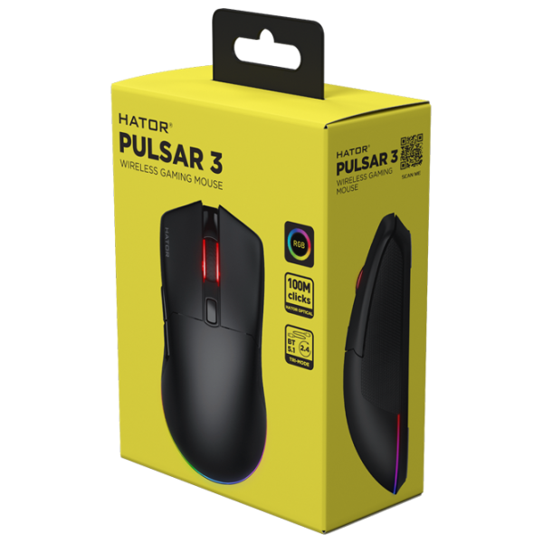 Мышь Hator Pulsar 3 Wireless Bluetooth, USB / Черный photo 6