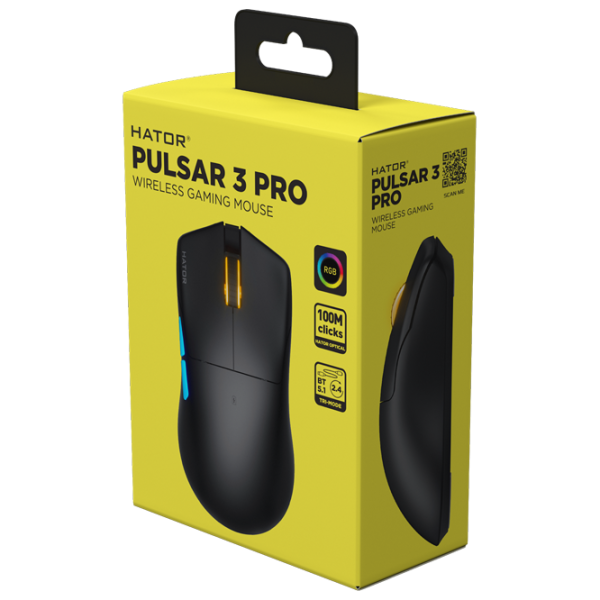 Mouse Hator Pulsar 3 PRO Wireless Bluetooth, USB / Black photo 6 Mouse Hator Pulsar 3 PRO Wireless Bluetooth, USB / Black photo 6