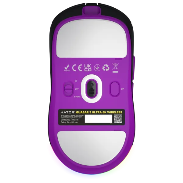 Mouse Hator Quasar 3 ULTRA 8K wireless Bluetooth, USB / Black photo 5 Mouse Hator Quasar 3 ULTRA 8K wireless Bluetooth, USB / Black photo 5