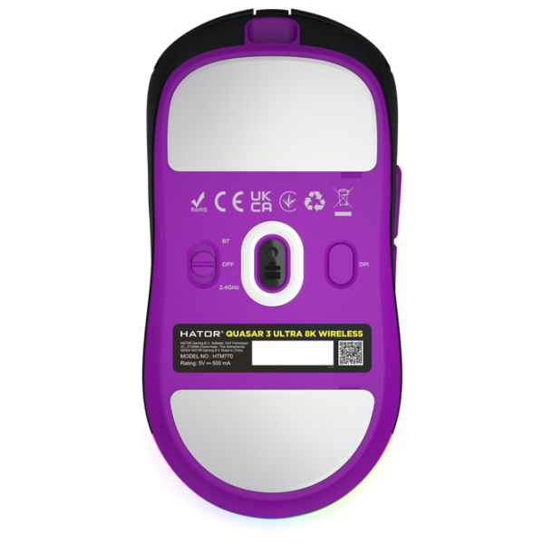 Mouse Hator Quasar 3 ULTRA 8K wireless Bluetooth, USB / Black photo 5 Mouse Hator Quasar 3 ULTRA 8K wireless Bluetooth, USB / Black photo 5
