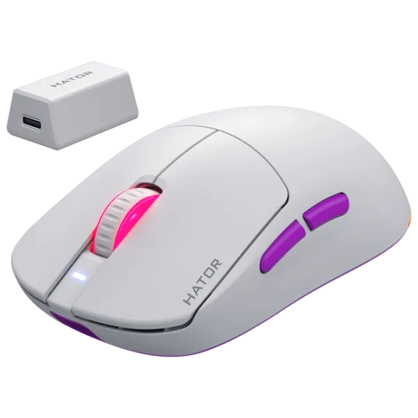Мышь Hator Quasar 3 ULTRA 8K wireless Bluetooth, USB / Белый photo 2