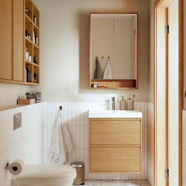 Dulap cu oglindă Ikea Faxalven 95 x 60 x 15 / Oglindă / Oak photo 4