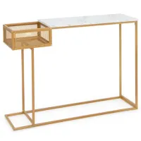 Masă consolă Costway JV11081GD  White / Metal