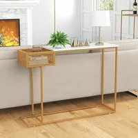 Консольный стол Costway JV11081GD Белый / Металл photo 2