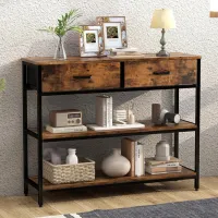 Консольный стол Costway JV10599CF Rustic Brown / Металл photo 3