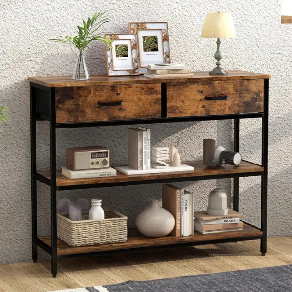 Консольный стол Costway JV10599CF  Rustic Brown / Металл photo 4