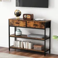 Консольный стол Costway JV10599CF Rustic Brown / Металл photo 4