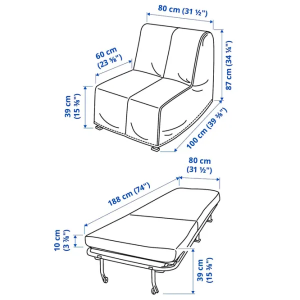 Раскладной кресло Ikea Lycksele Lovas/Ransta Beige Бежевый photo 7 Раскладной кресло Ikea Lycksele Lovas/Ransta Beige Бежевый photo 7