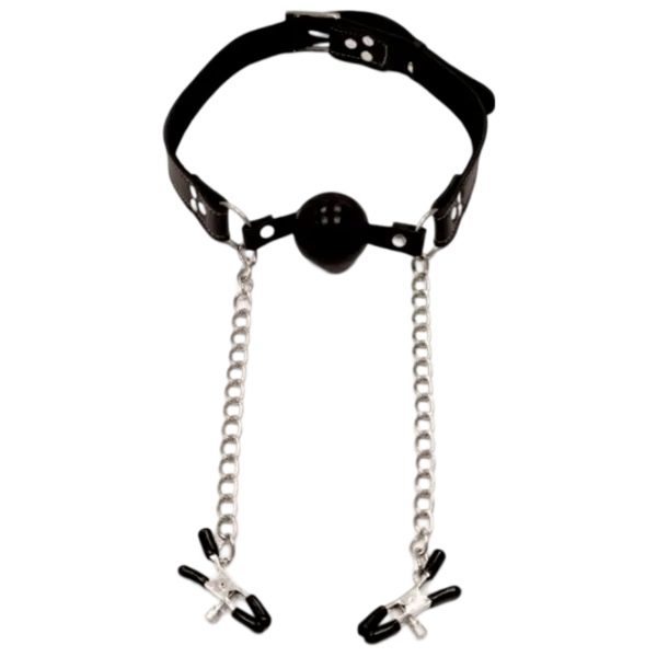 Кляп Fetish Fantasy Extreme Deluxe Ball Gag and Nipple Clamps Черный photo 1 Кляп Fetish Fantasy Extreme Deluxe Ball Gag and Nipple Clamps Черный photo 1