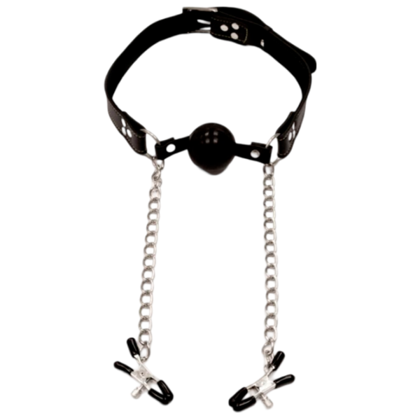 Кляп Fetish Fantasy Extreme Deluxe Ball Gag and Nipple Clamps Черный photo 1 Кляп Fetish Fantasy Extreme Deluxe Ball Gag and Nipple Clamps Черный photo 1