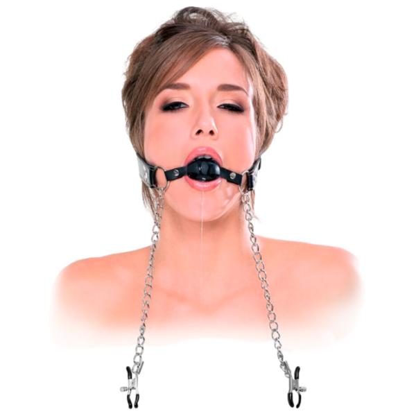 Кляп Fetish Fantasy Extreme Deluxe Ball Gag and Nipple Clamps Черный photo 11 Кляп Fetish Fantasy Extreme Deluxe Ball Gag and Nipple Clamps Черный photo 11