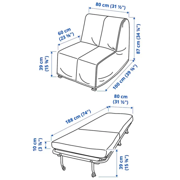 Fotoliu extensibil Ikea Lycksele Havet/Ransta Beige Beige photo 5 Fotoliu extensibil Ikea Lycksele Havet/Ransta Beige Beige photo 5