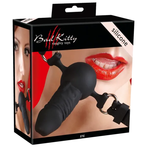 Кляп Bad Kitty Silicone Dildo Черный photo 1 Кляп Bad Kitty Silicone Dildo Черный photo 1