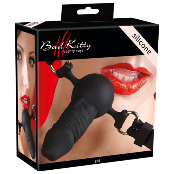 Кляп Bad Kitty Silicone Dildo Черный photo 1 Кляп Bad Kitty Silicone Dildo Черный photo 1