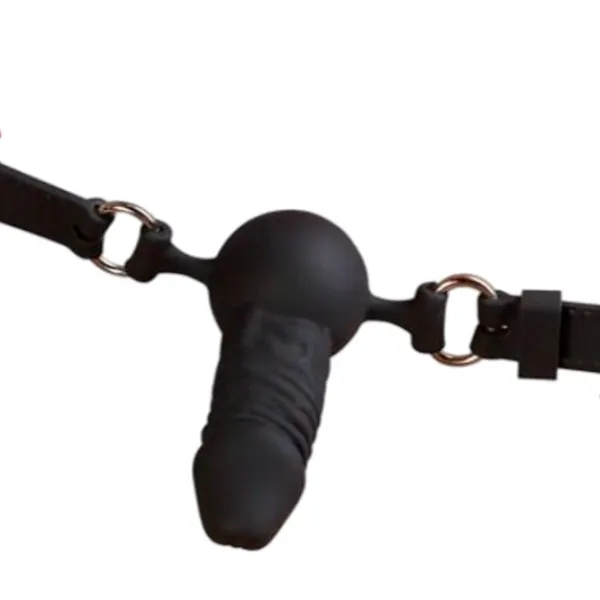 Кляп Bad Kitty Silicone Dildo Черный photo 2 Кляп Bad Kitty Silicone Dildo Черный photo 2