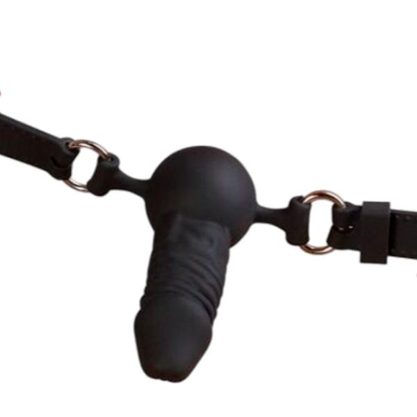 Кляп Bad Kitty Silicone Dildo Черный photo 2 Кляп Bad Kitty Silicone Dildo Черный photo 2