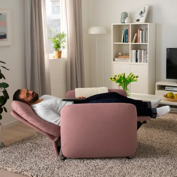 Раскладной кресло Ikea Ekolsund/Gunnared Черный Розовый photo 3