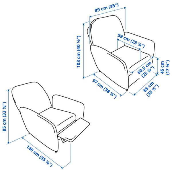 Раскладной кресло Ikea Ekolsund/Gunnared Черный Розовый photo 9