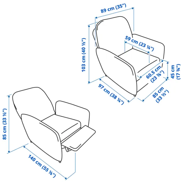 Раскладной кресло Ikea Ekolsund/Gunnared Черный Розовый photo 10