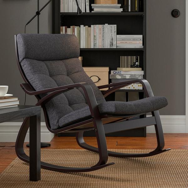 Кресло качалка Ikea Poang Dark Brown Тёмно-серый photo 2