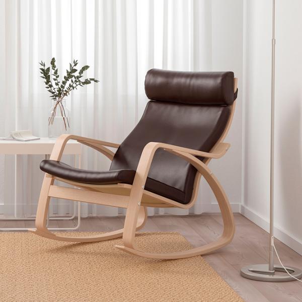 Fotoliu balansoar Ikea Poang/Glose Beige Brown photo 2