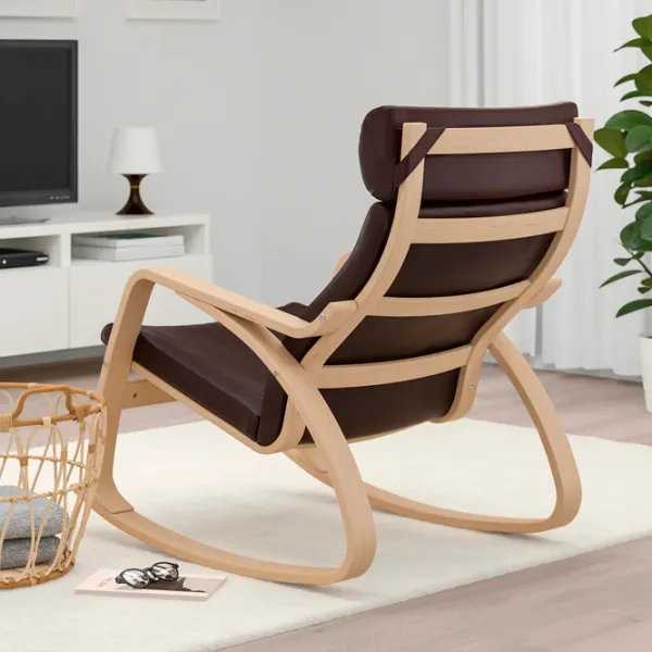 Fotoliu balansoar Ikea Poang/Glose Beige Brown photo 3