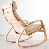 Fotoliu balansoar Ikea Poang/Glose Beige Beige photo 2