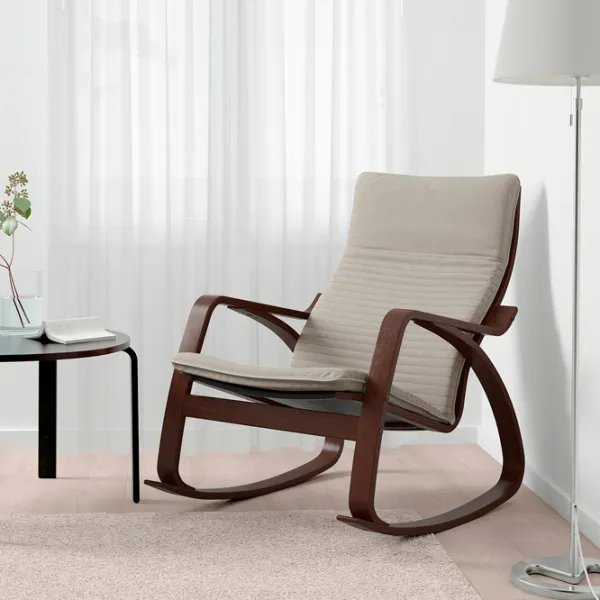Кресло качалка Ikea Poang/Knisa Brown Бежевый photo 2