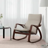 Fotoliu balansoar Ikea Poang/Knisa Brown Beige photo 2