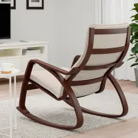 Fotoliu balansoar Ikea Poang/Knisa Brown Beige photo 4
