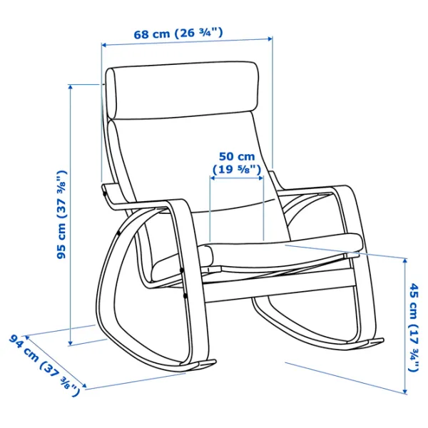 Кресло качалка Ikea Poang/Knisa Brown Бежевый photo 5