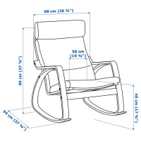 Fotoliu balansoar Ikea Poang/Knisa Brown Beige photo 5
