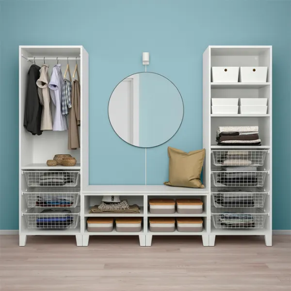 Шкаф Mobildor-Lux Platsa 240 x 57см x 191 / ДСП / Белый photo 3