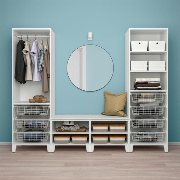 Шкаф Mobildor-Lux Platsa 240 x 57см x 191 / ДСП / Белый photo 3