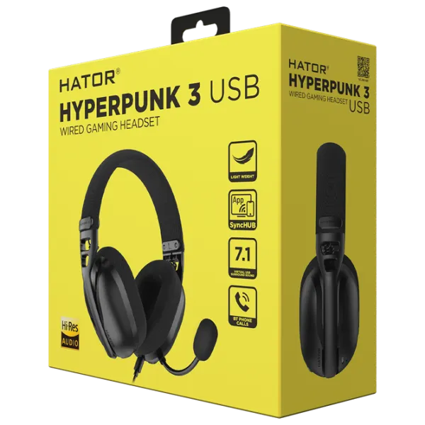 Căști Hator Hyperpunk 3 Black Cu fir/ Gaming photo 6 Căști Hator Hyperpunk 3 Black Cu fir/ Gaming photo 6