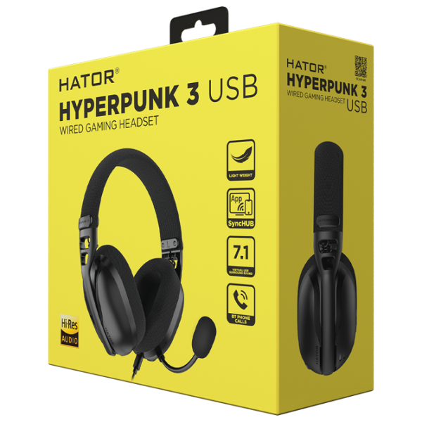 Căști Hator Hyperpunk 3 Black Cu fir/ Gaming photo 6 Căști Hator Hyperpunk 3 Black Cu fir/ Gaming photo 6