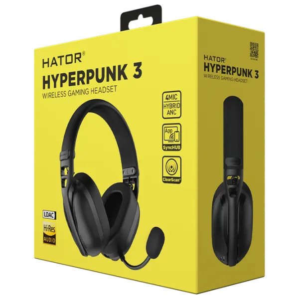 Căști Hator Hyperpunk 3 Black Fără fir/ Gaming photo 6 Căști Hator Hyperpunk 3 Black Fără fir/ Gaming photo 6