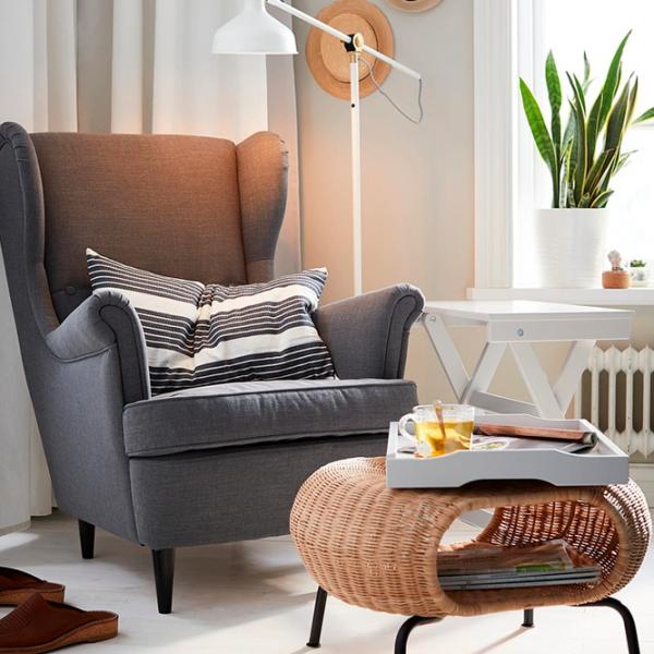 Кресло Ikea Strandmon Черный Тёмно-серый photo 3 Кресло Ikea Strandmon Черный Тёмно-серый photo 3