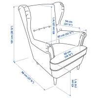 Кресло Ikea StrandmonGrann/Bomstad Черный Тёмно-коричневый photo 6