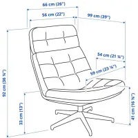 Fotoliu Ikea Havberg Black Red photo 6