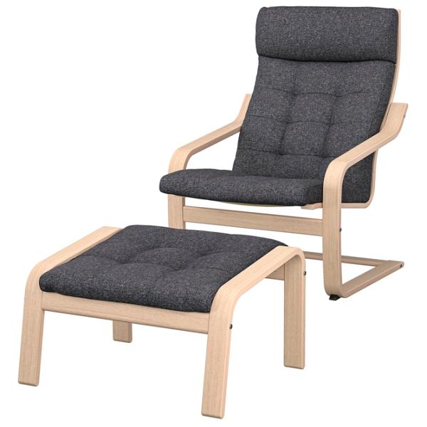 Кресло Ikea Poang/Gunnared Beige Серый photo 1 Кресло Ikea Poang/Gunnared Beige Серый photo 1