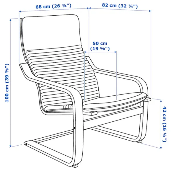 Кресло Ikea Poang Черный Черный photo 6