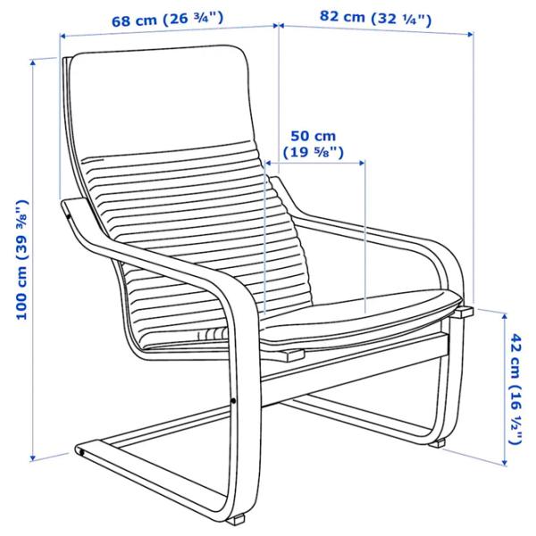 Кресло Ikea Poang Черный Черный photo 6