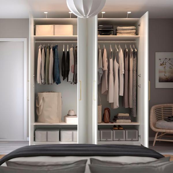 Шкаф Ikea Pax/Forsand 200 x 60см x 236.4 / ДСП / Белый photo 3