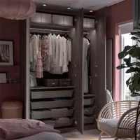 Шкаф Ikea Pax/Forsand 150 x 60см x 236.4 / ДСП / Темно серый photo 4