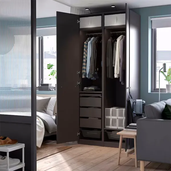 Шкаф Ikea Pax/Forsand 100 x 60см x 236.4 / ДСП / Темно серый photo 4