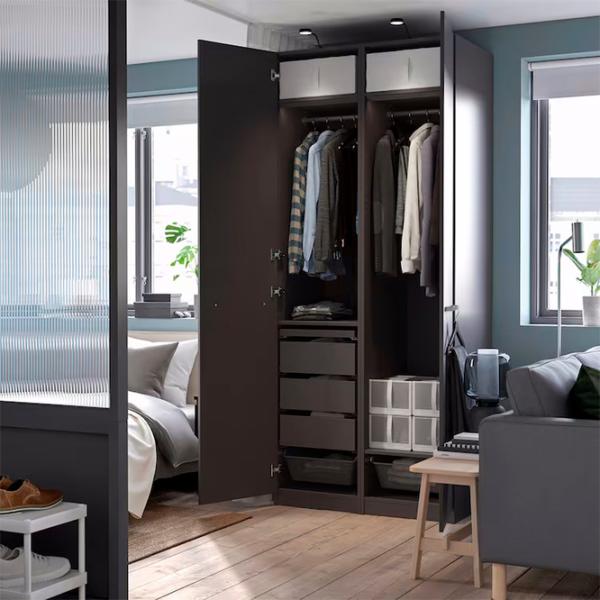 Шкаф Ikea Pax/Forsand 100 x 60см x 236.4 / ДСП / Темно серый photo 4